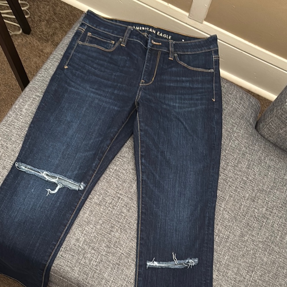 American Eagle Outfitters Blue Skinny Jeans Distressed